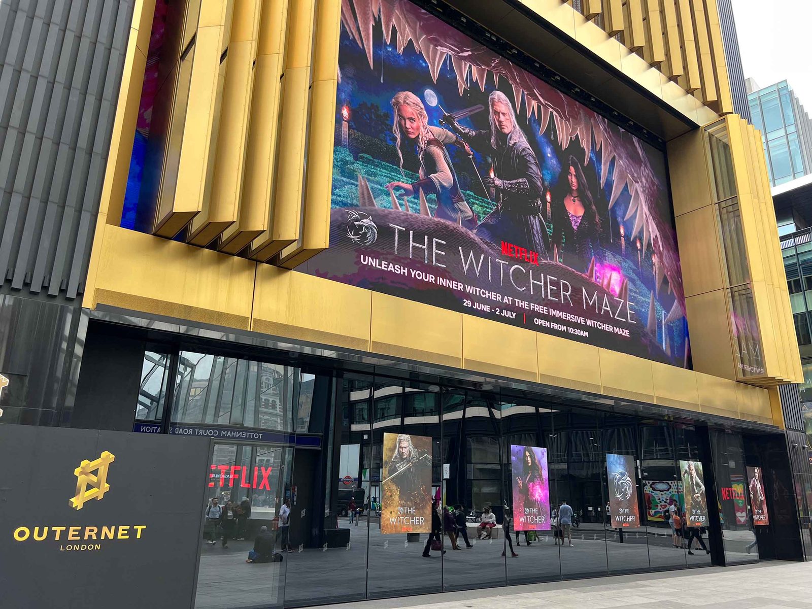 Full-motion entertainment campaign displayed on Outernet Vista in central London.